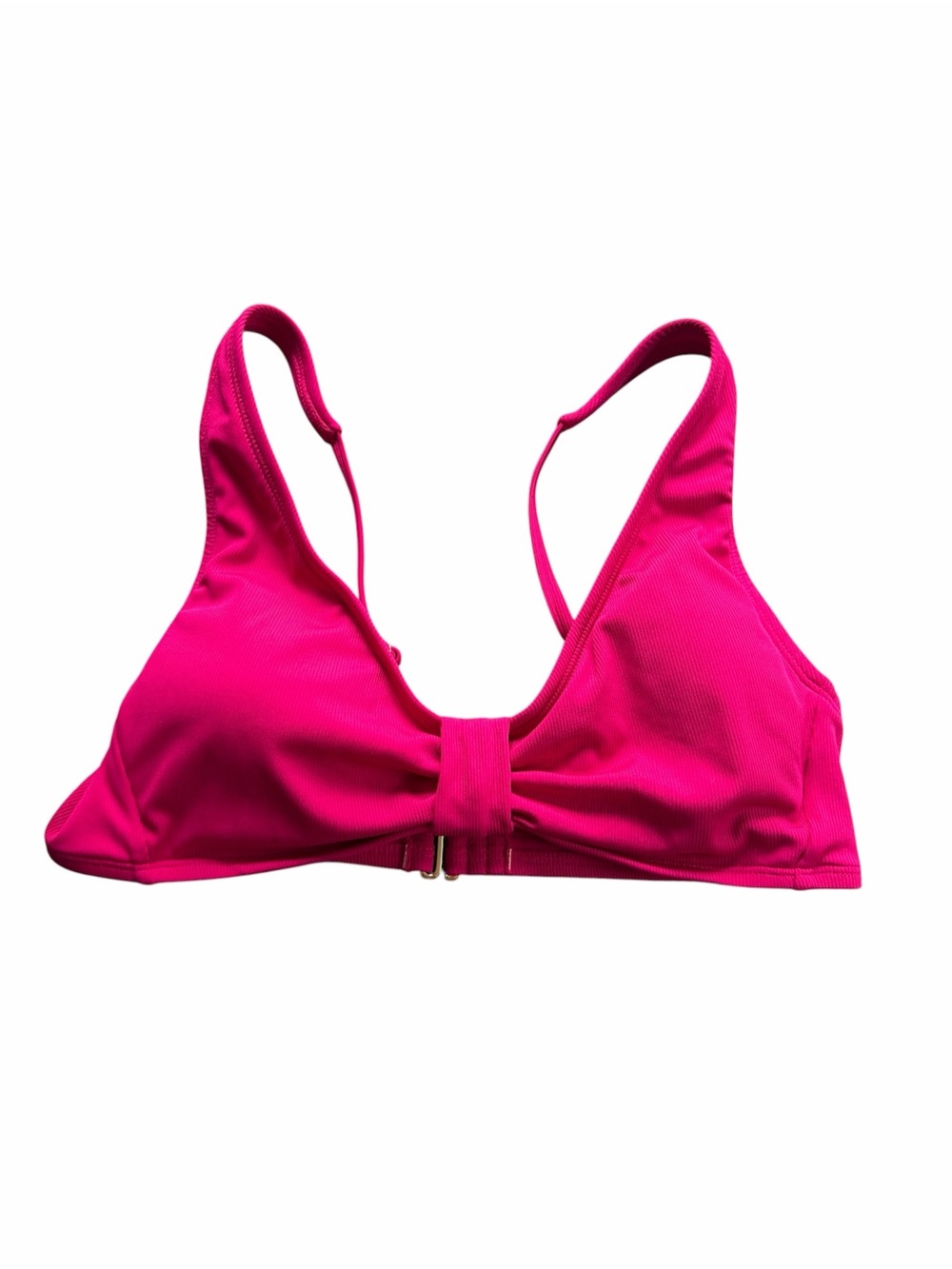 Shade & Shore Women’s Hot Pink Ribbed Bikini Top Size M (8-10) Adjustable